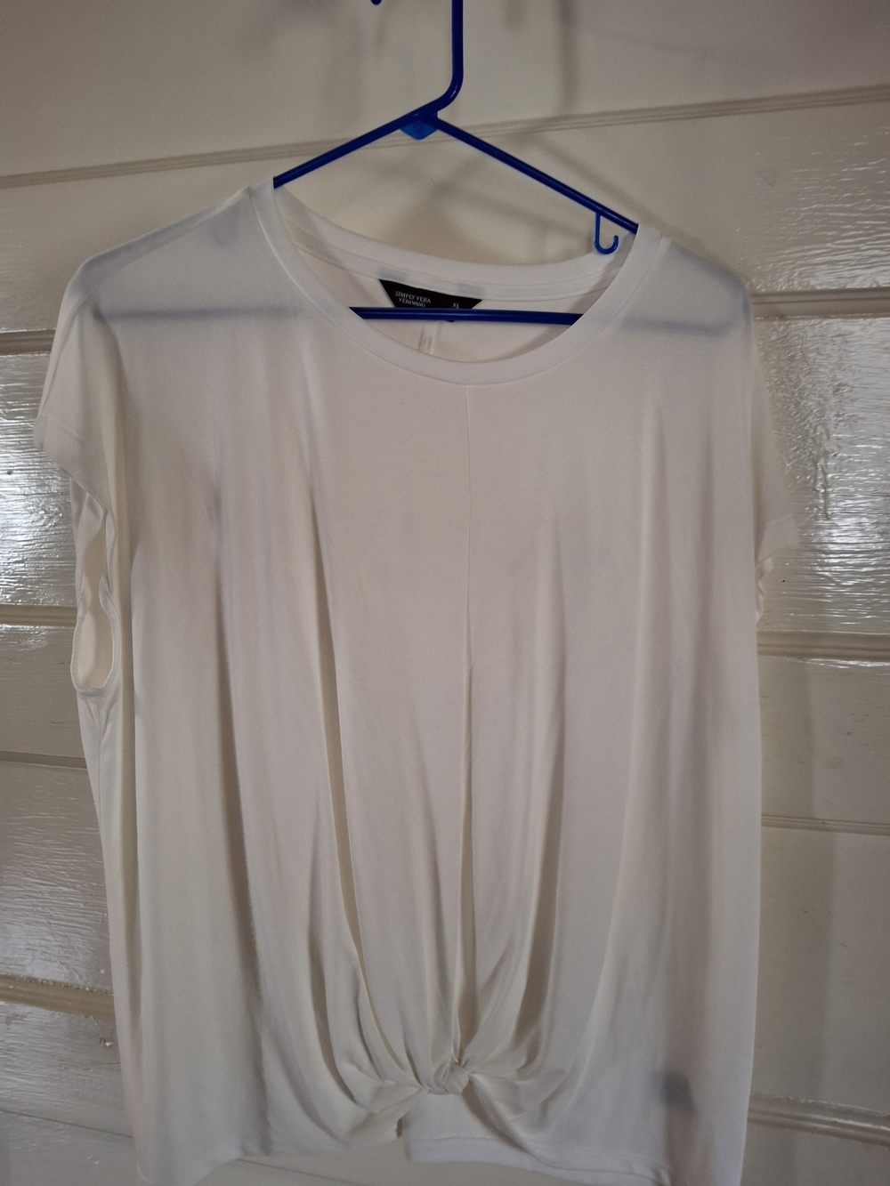 Simply Vera Vera Wang White Twist Front Top Size XL (CFD108)